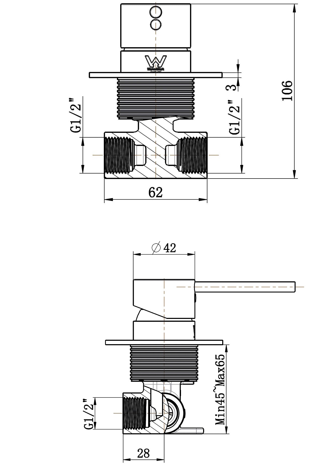 Elke Shower Mixer Inwall Body