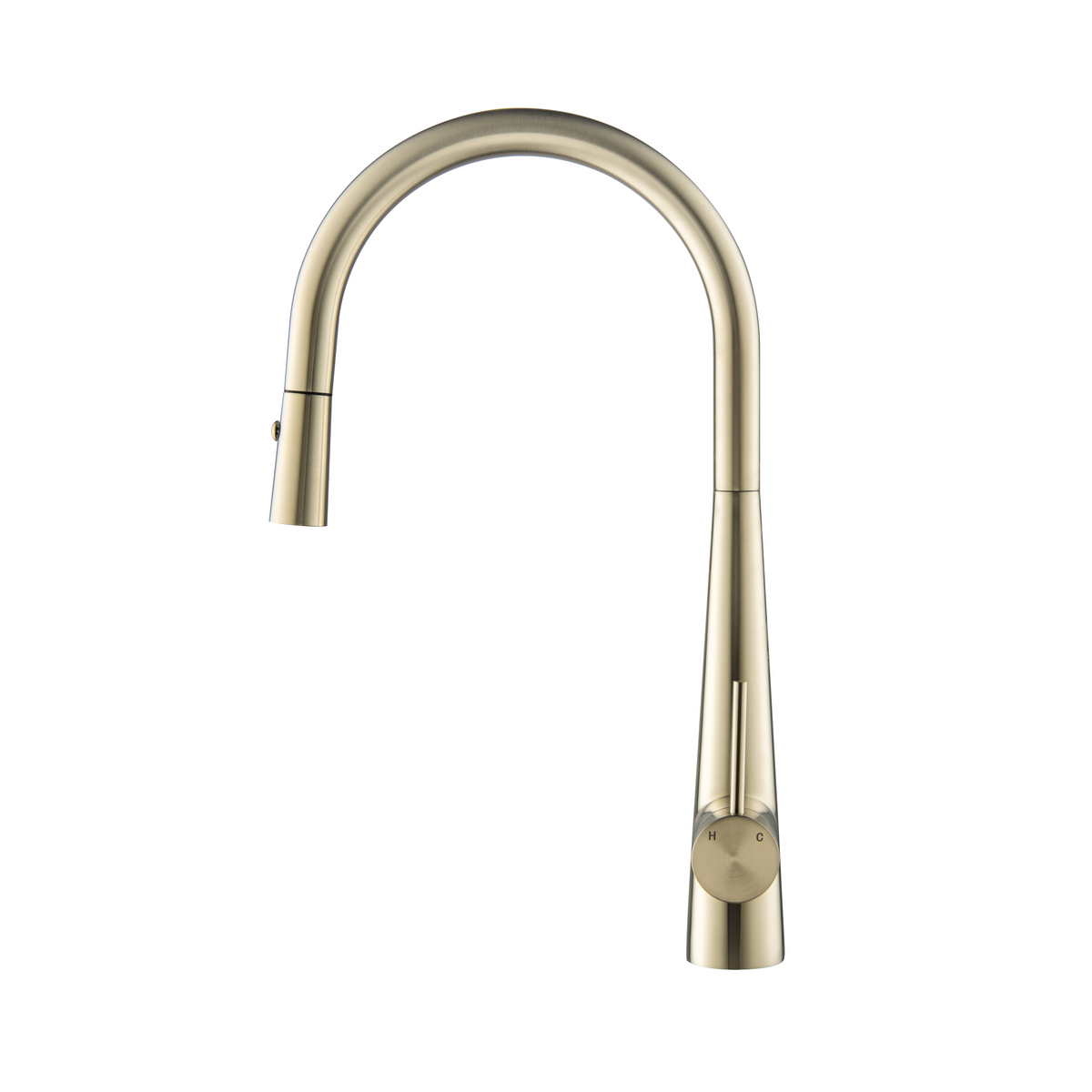 Elke Sleek Mixer with Button Brushed Gold