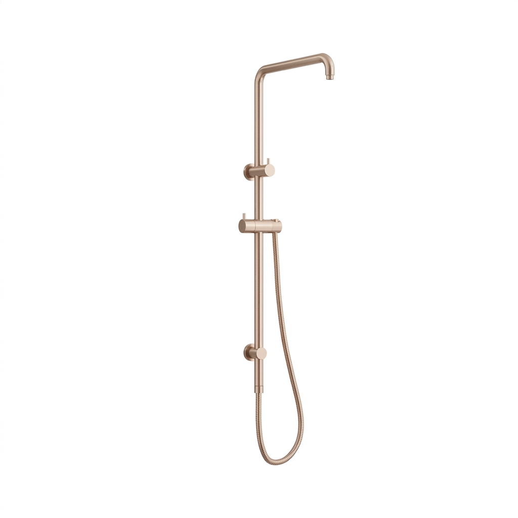Elke Twin Shower Rail Brushed Copper