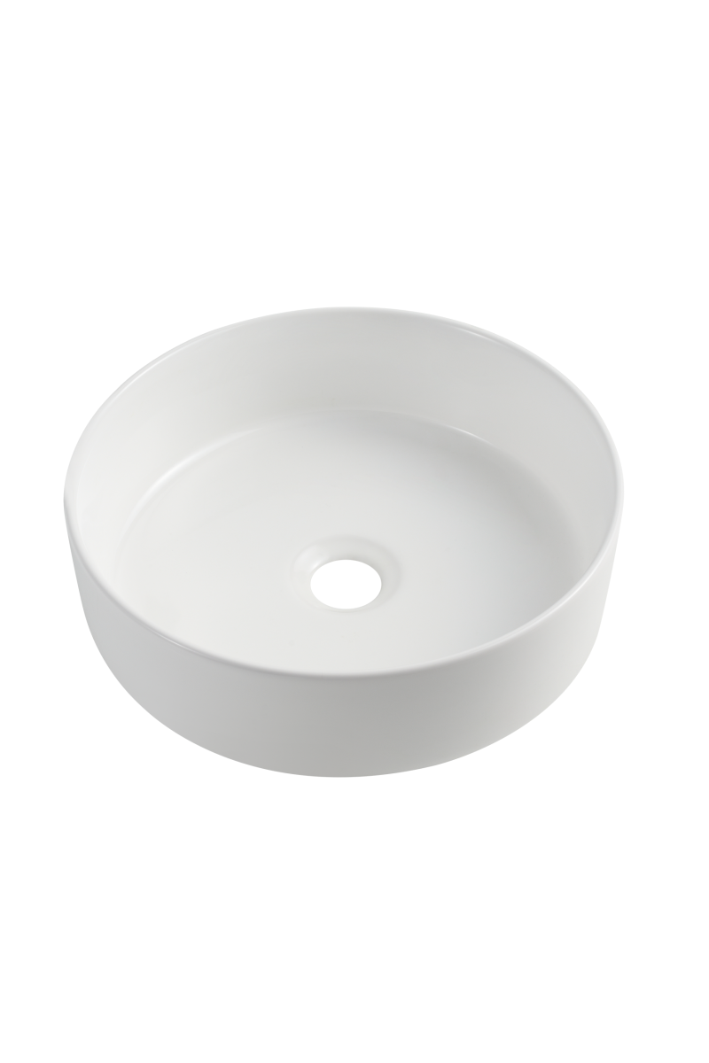 Auren Countertop Basin Round Matte White with Overflow