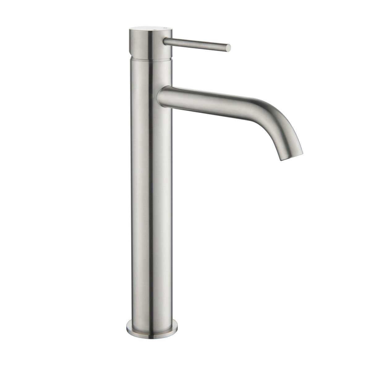 Elke Curved Countertop Tall Basin Mixer Brushed Nickel