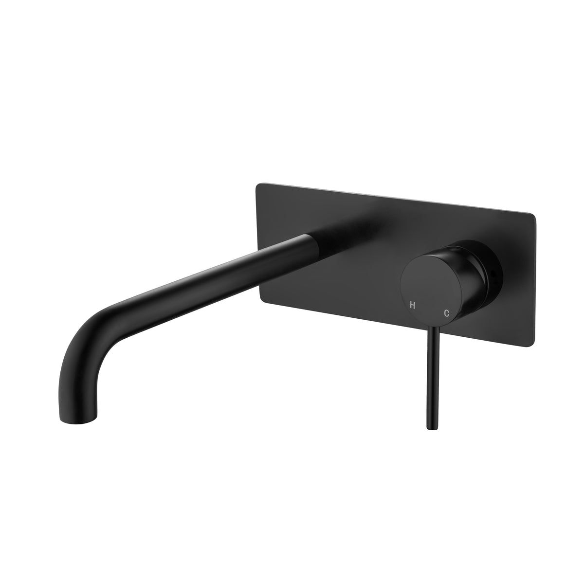 Elke Wall Mixer Curved Plate Matt Black