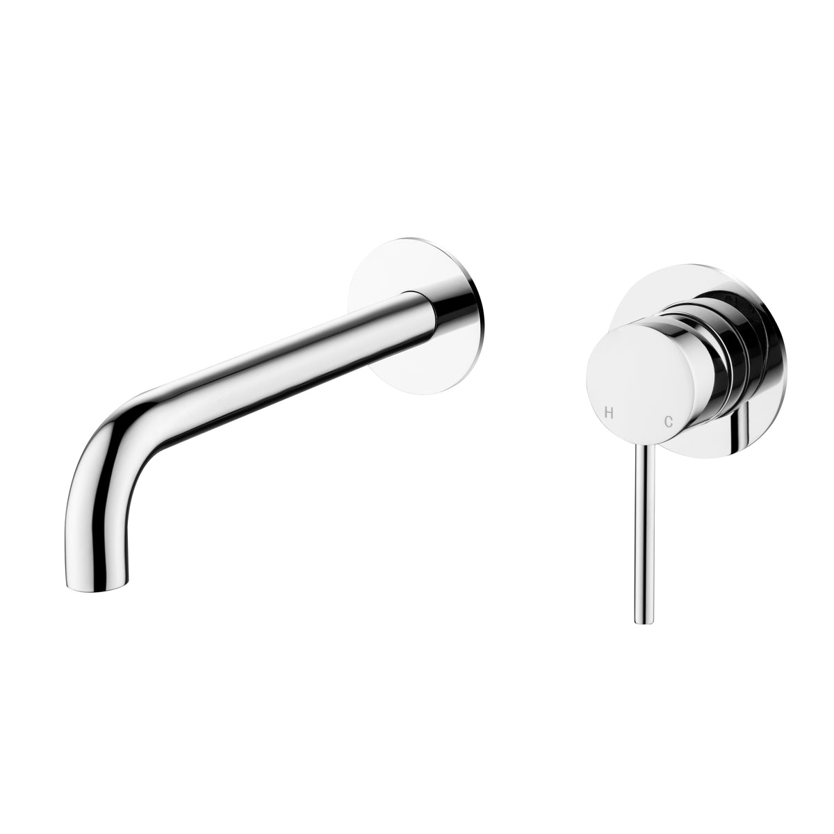 Elke Wall Mixer Curved Chrome