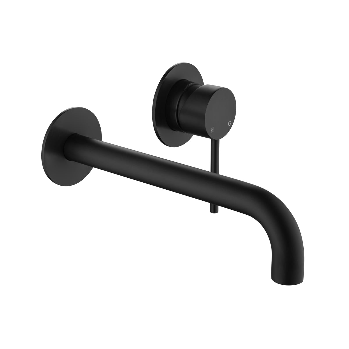 Elke Wall Mixer Curved Matt Black
