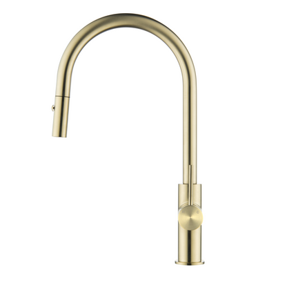 Elke Button Pull Mixer Brushed Gold