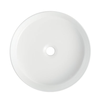Countertop Basin Round Fluted White