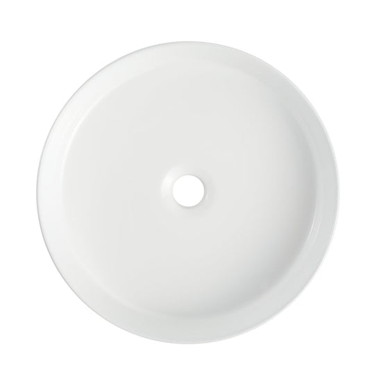Countertop Basin Round Fluted White