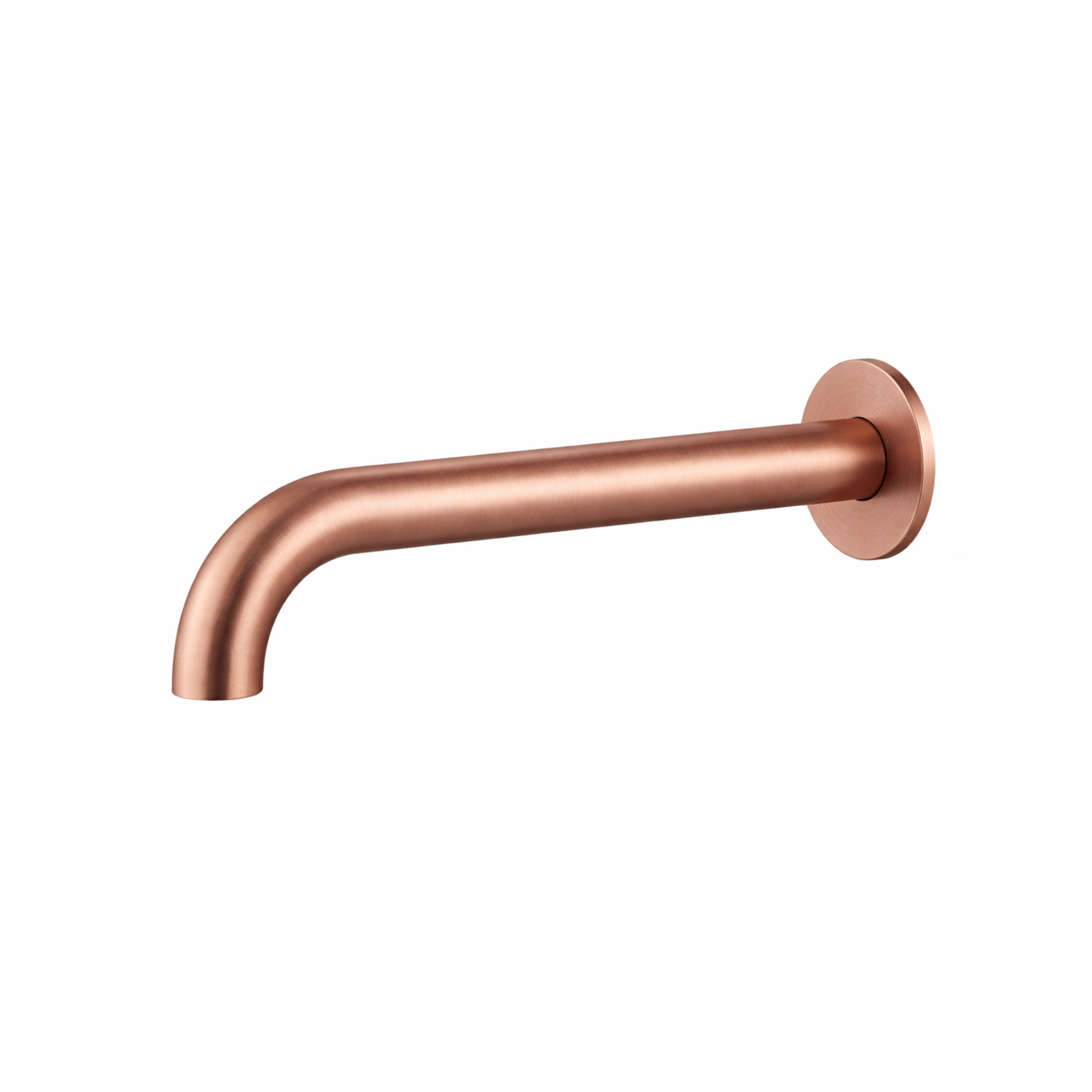 Copper wall-mounted faucet on a white background