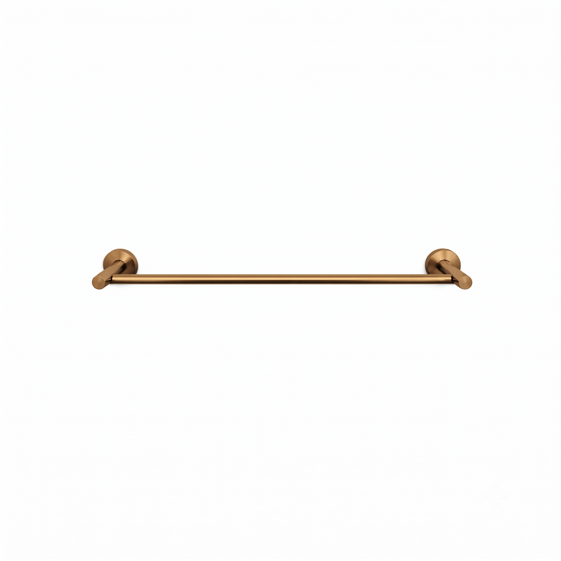A single horizontal towel bar in a warm brushed brass or bronze finish, shown against a plain white background.