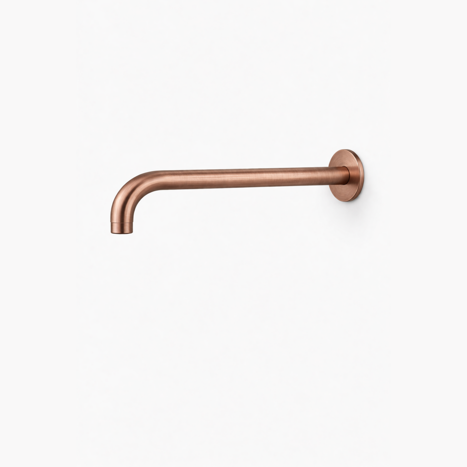 Copper wall-mounted faucet on a white background