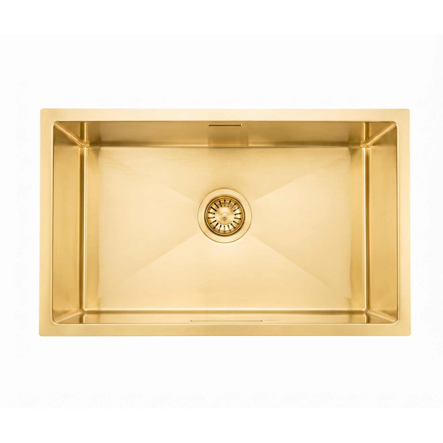 Titan Brushed Gold Single Stainless Steel Sink with Overflow 640mm