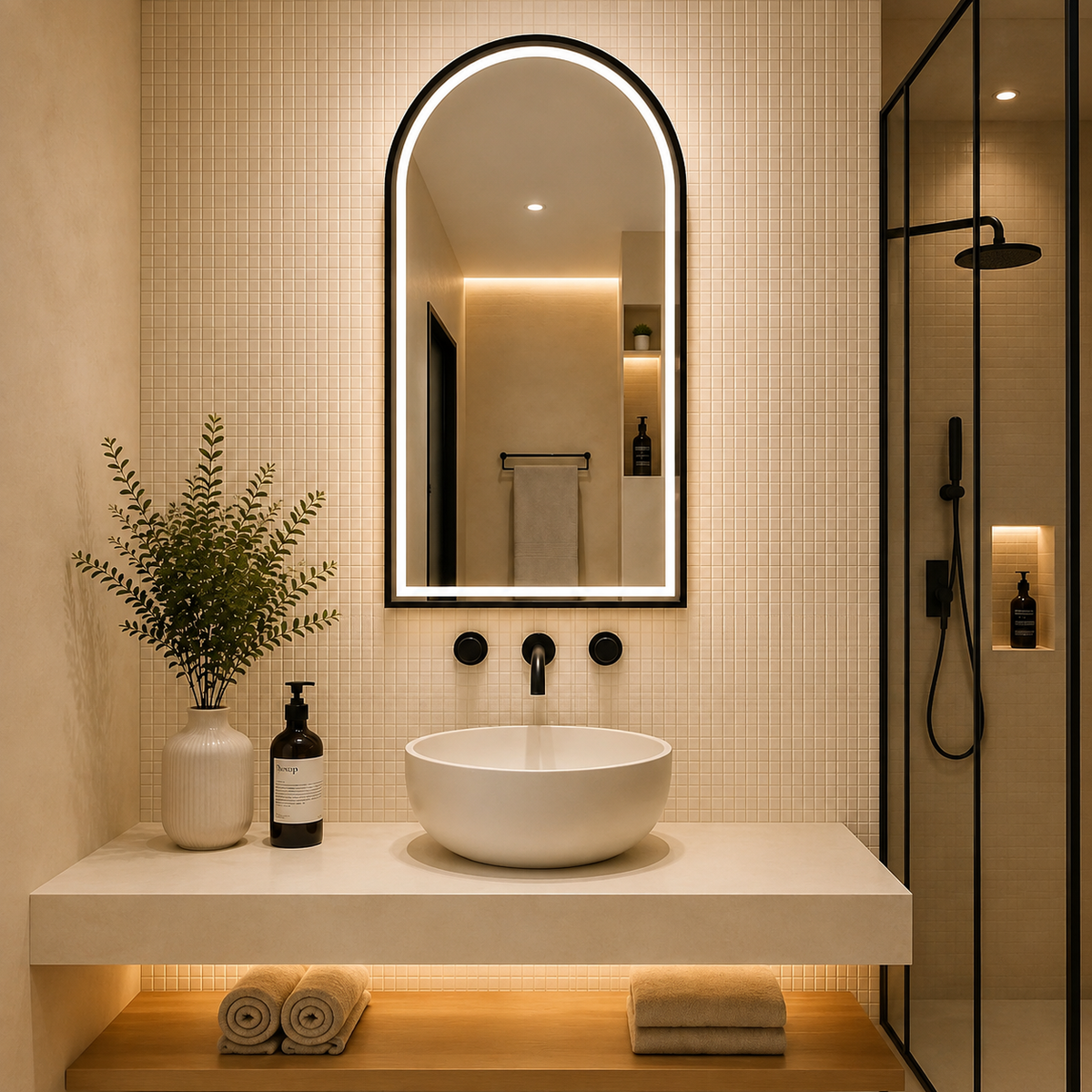 Yana Arch Framed LED Mirror