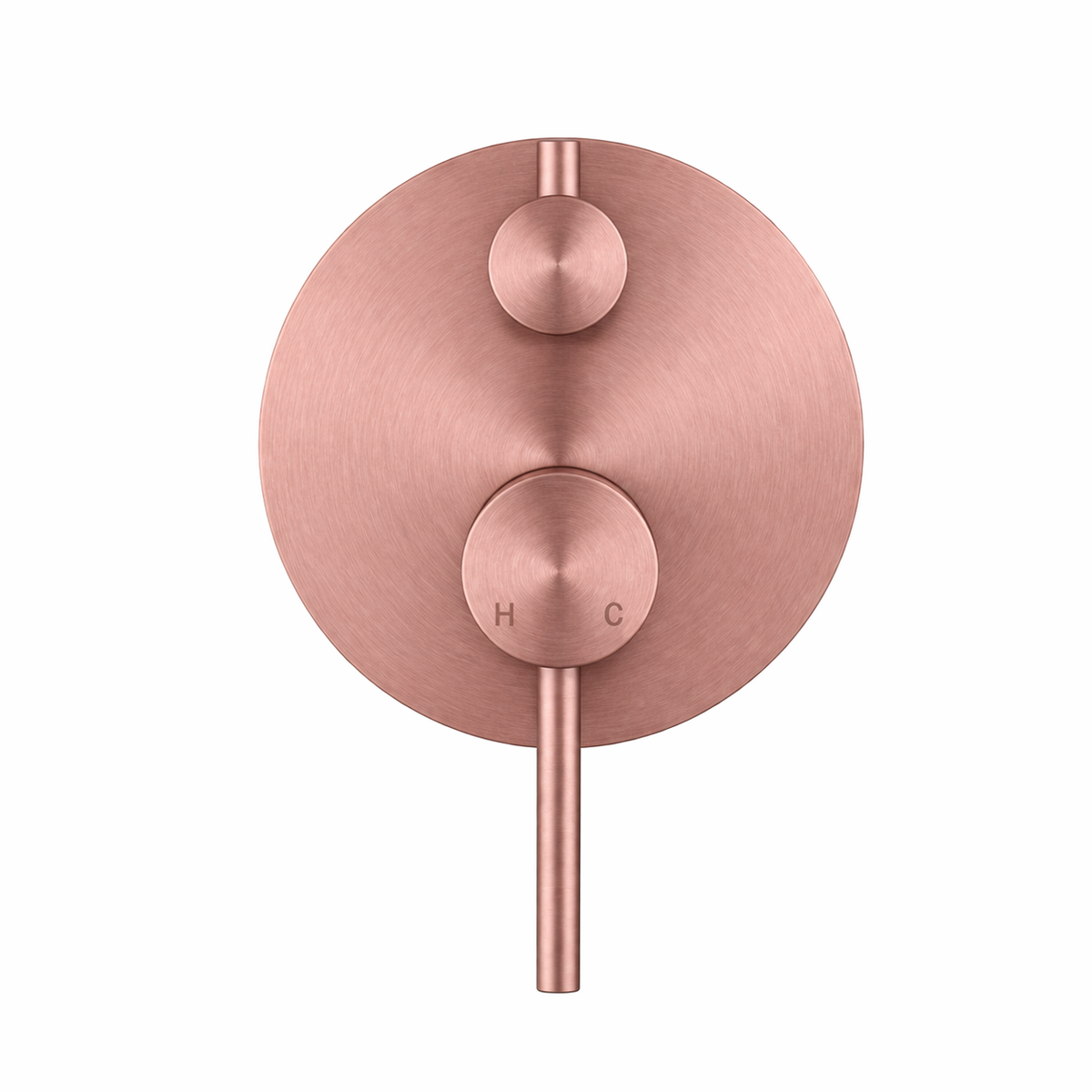 Elke Shower Diverter Plate Brushed Copper