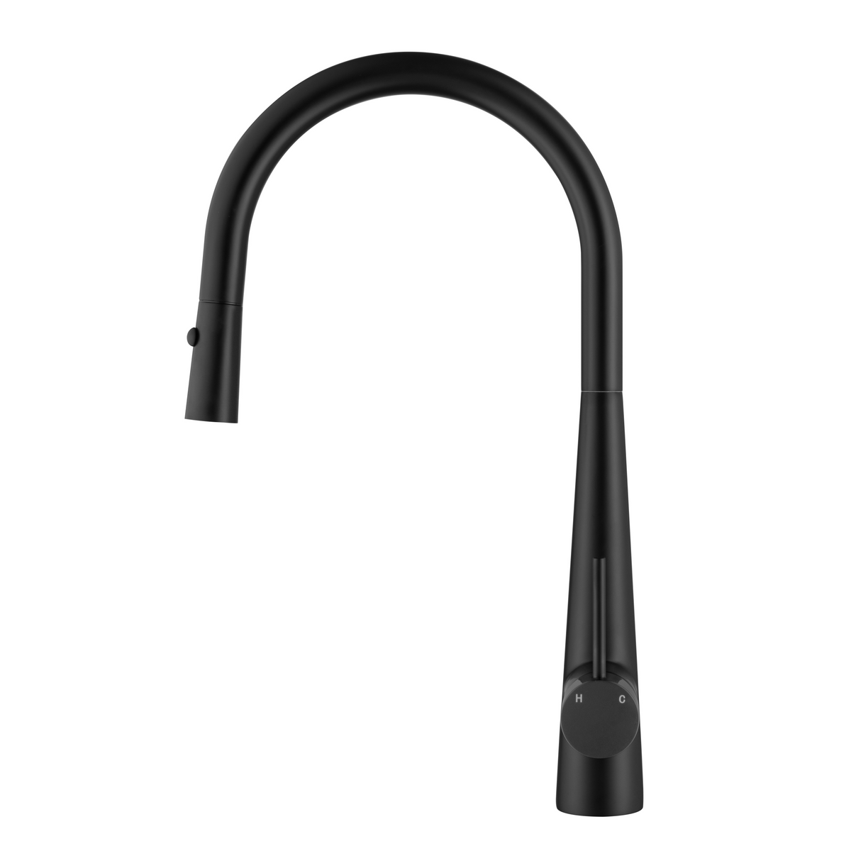 Elke Sleek Mixer with Button Matt Black