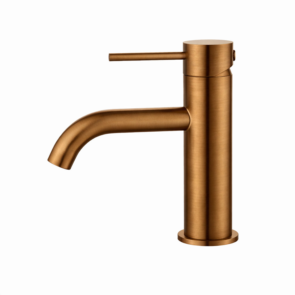 Elke Curved Countertop Basin Mixer Bronze
