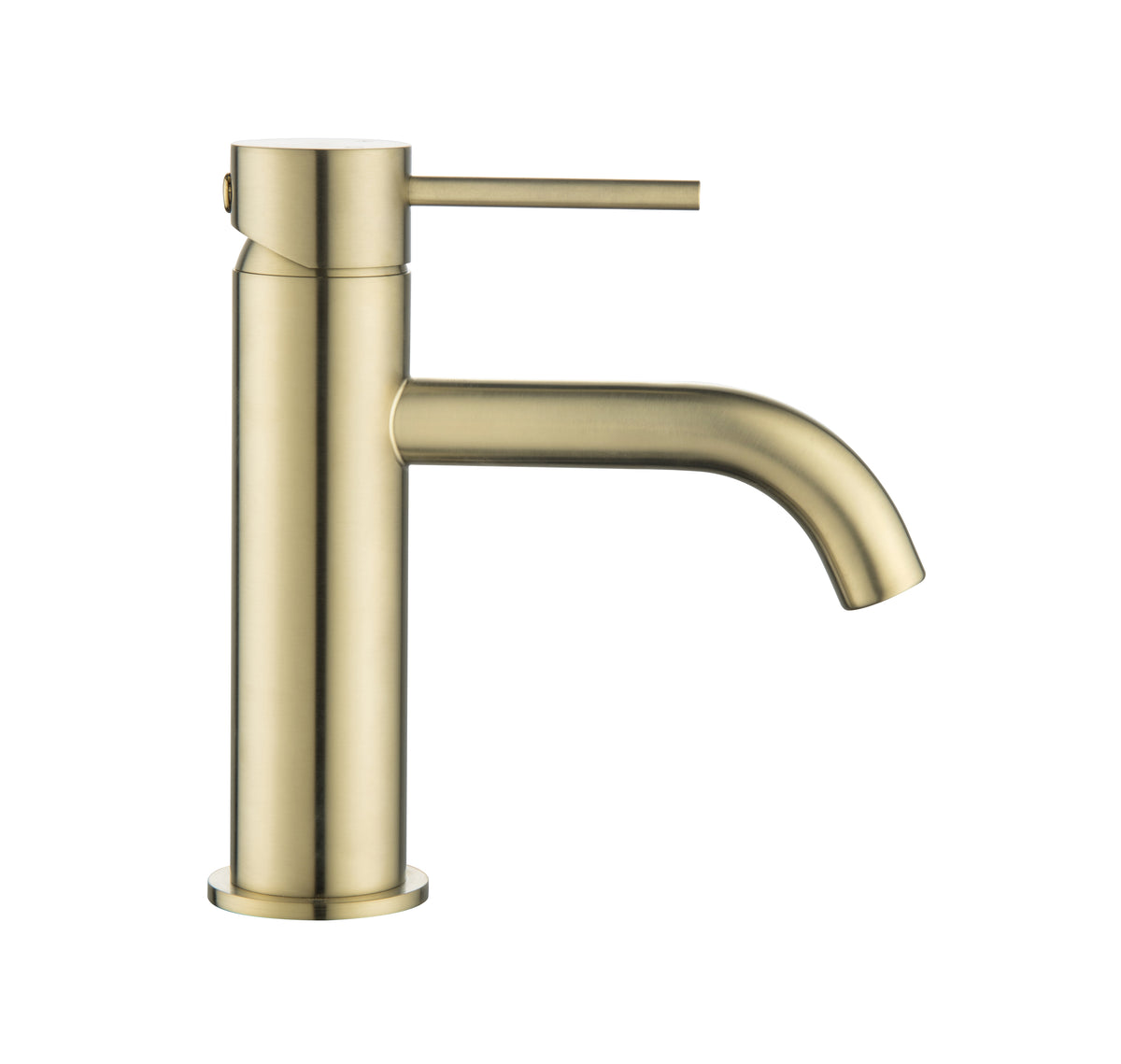 Elke Curved Countertop Basin Mixer Brushed Gold