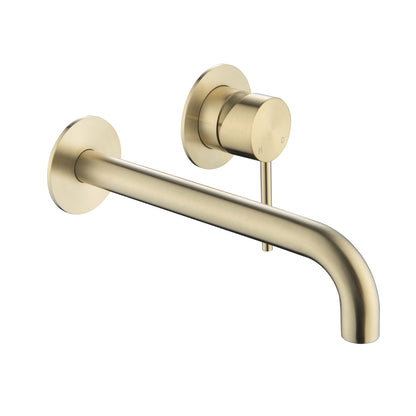 Elke Wall Mixer Curved Brushed Gold