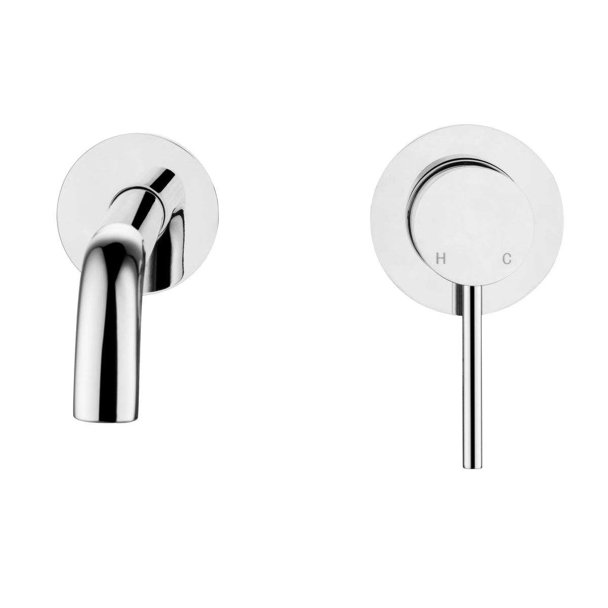 Elke Wall Mixer Curved Chrome