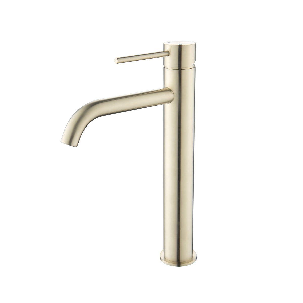 Elke Curved Countertop Tall Basin Mixer Brushed Gold