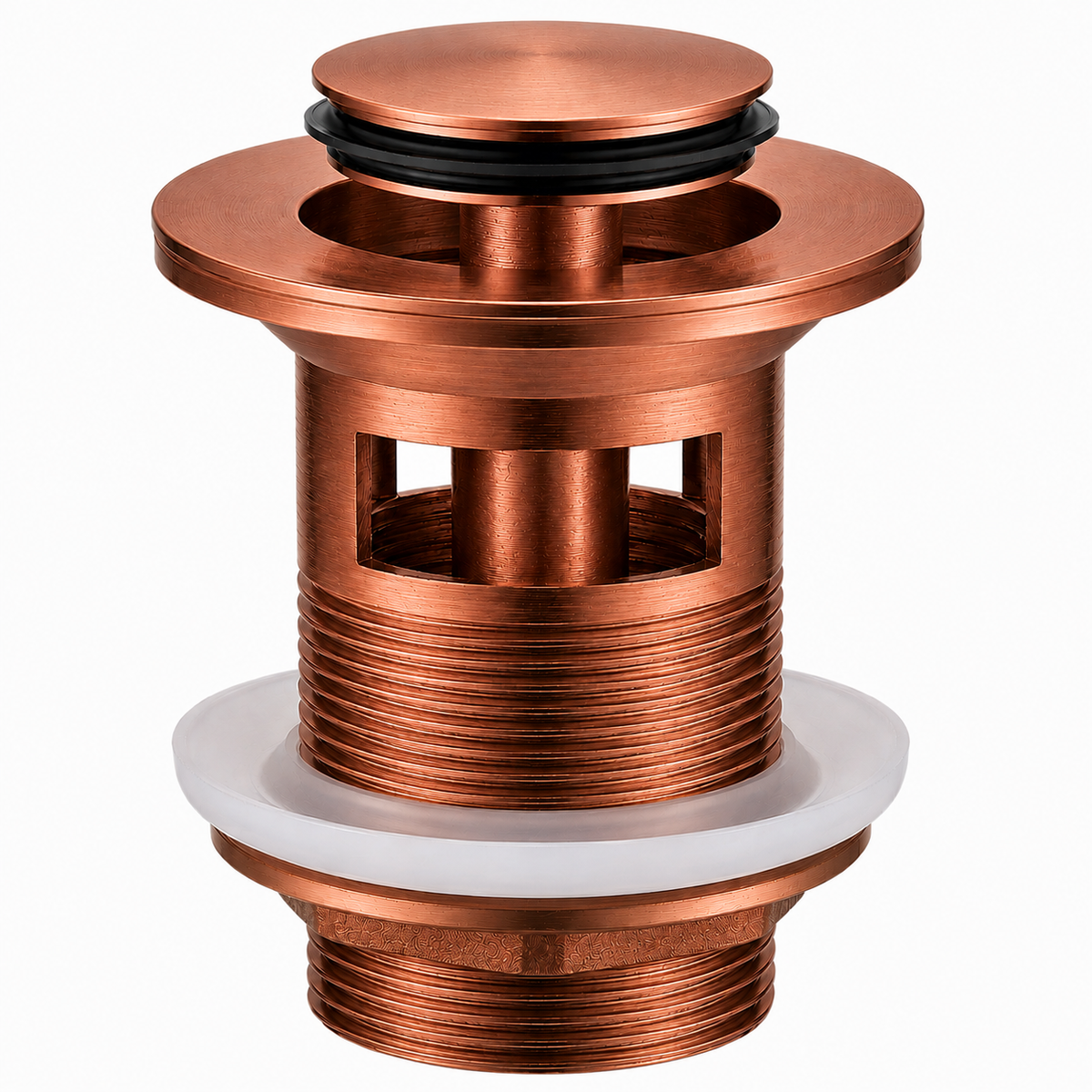 Pop-up Waste Flat Cap with Overflow Bronze