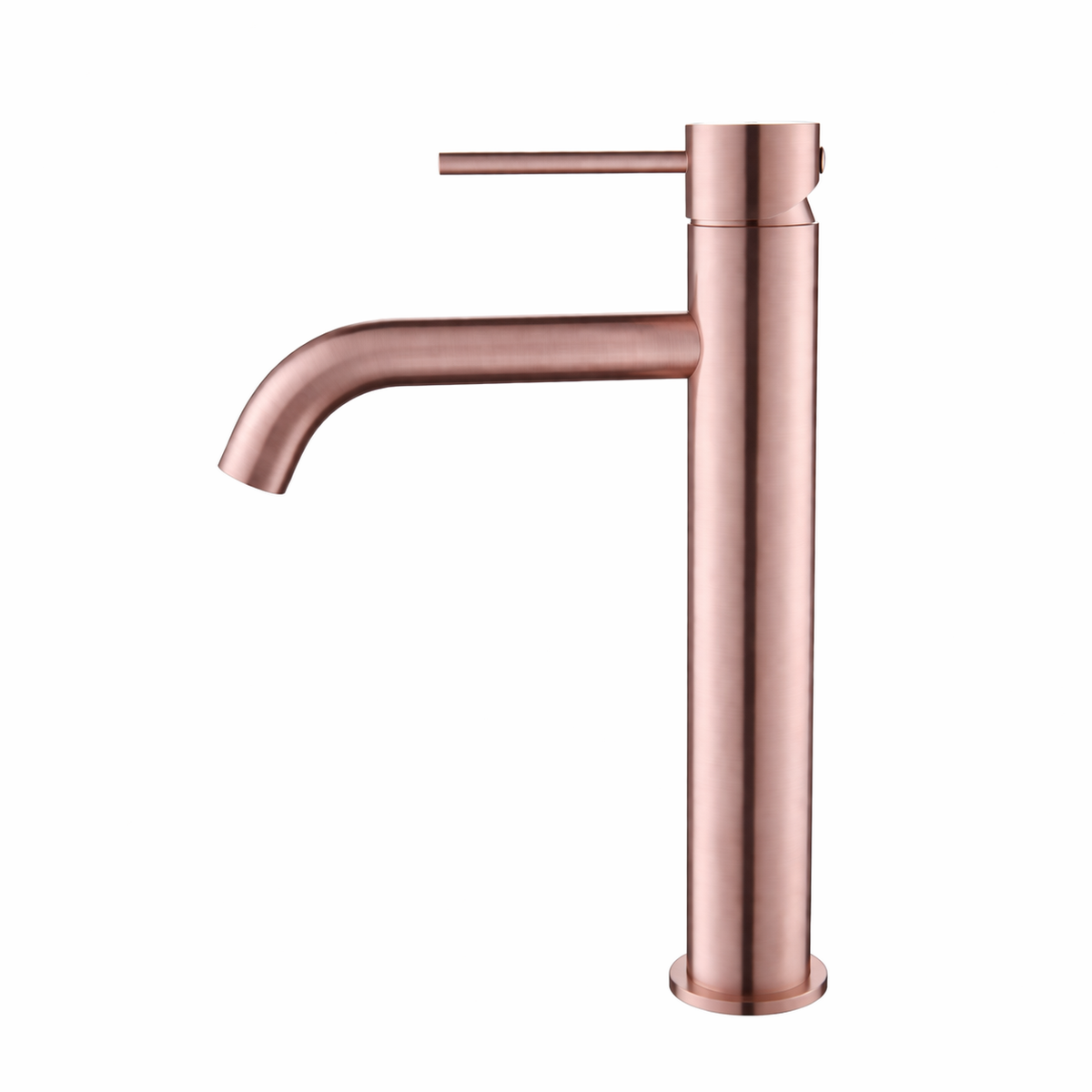 Elke Curved Countertop Tall Basin Mixer Brushed Copper