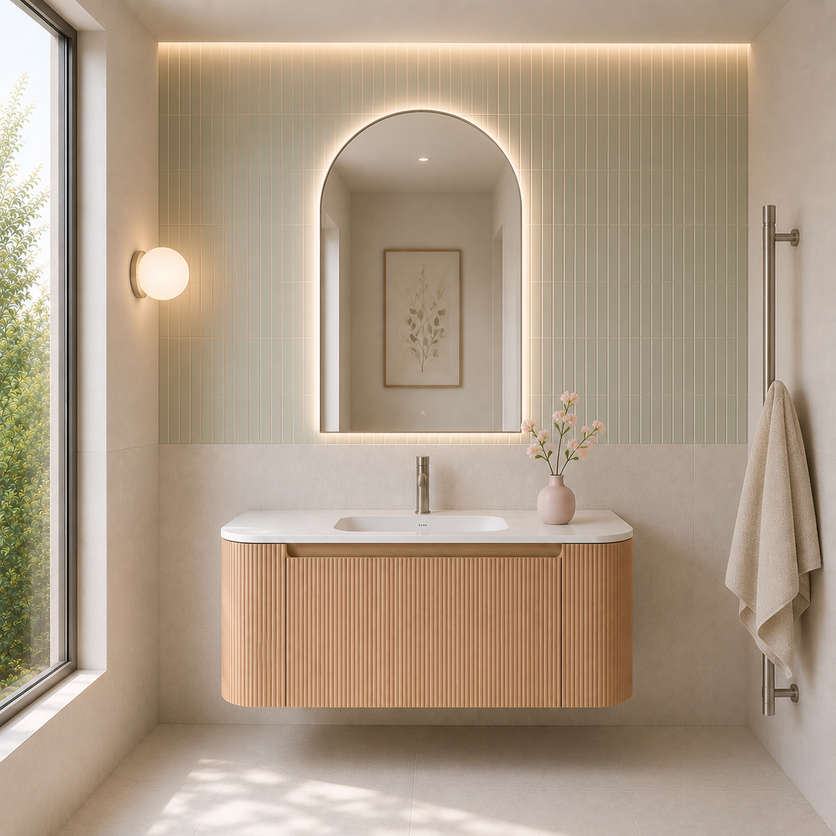 Talia 1000mm Wall-hung Fluted Vanity