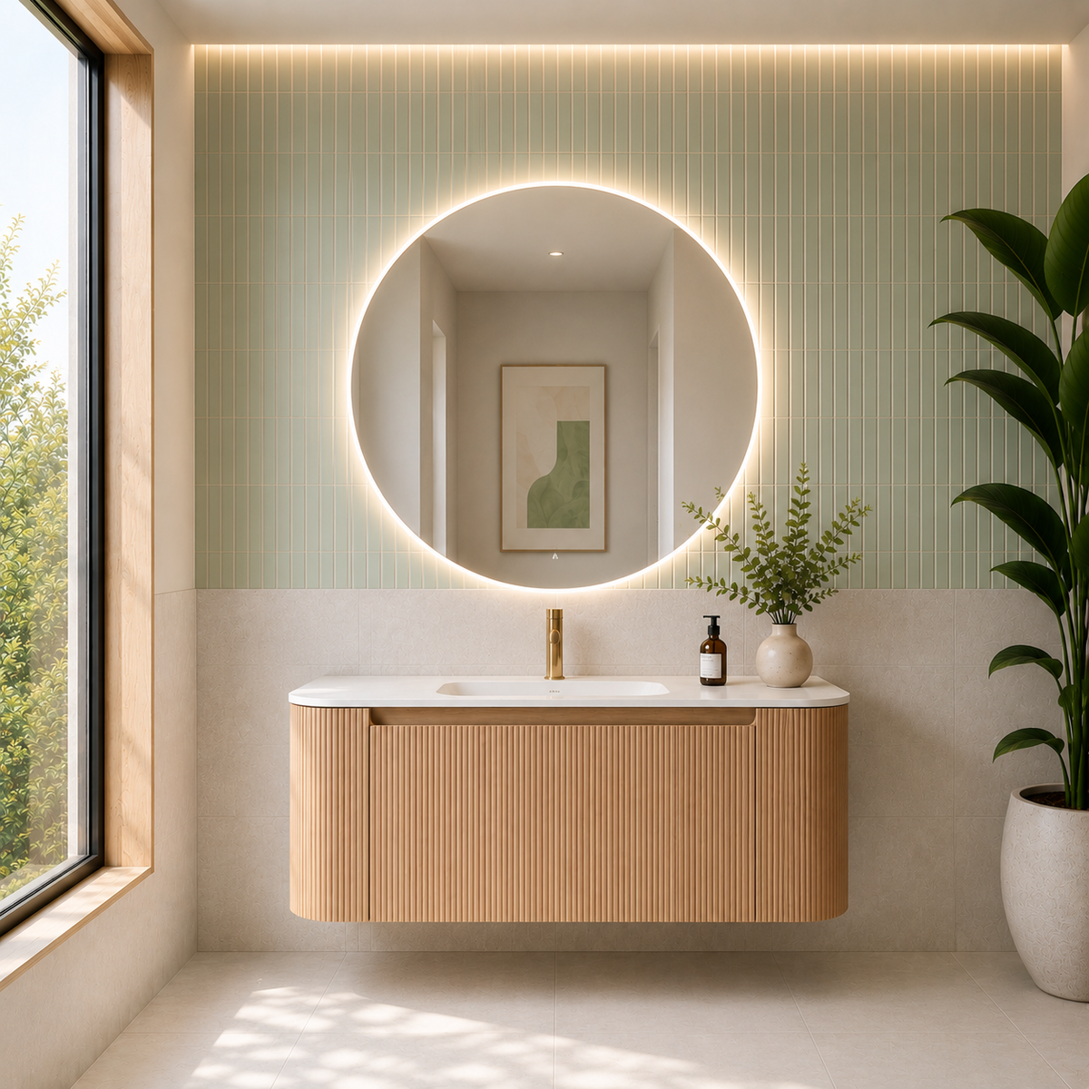 Talia 1000mm Wall-hung Fluted Vanity