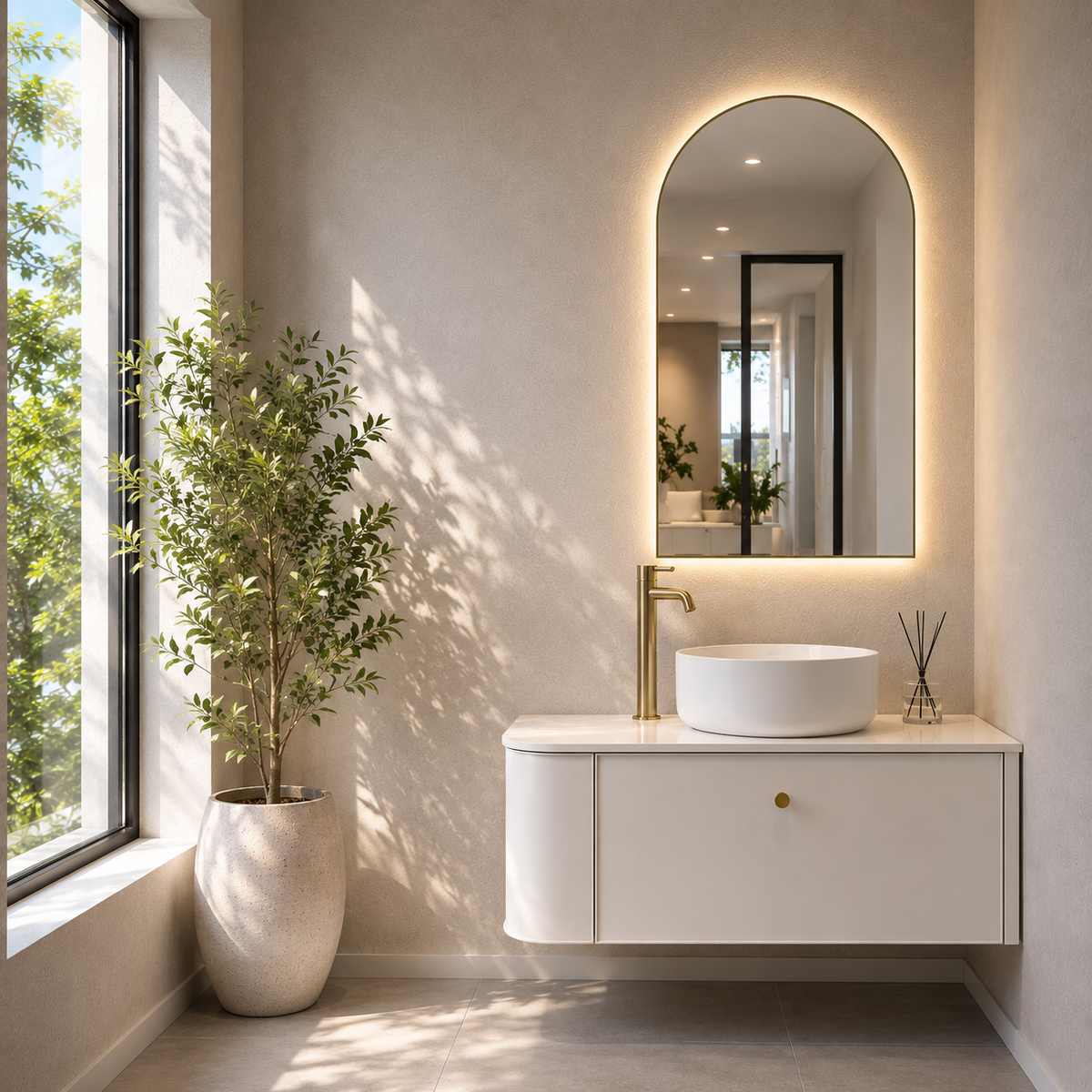 Nori 900mm Wall-hung Corner Vanity