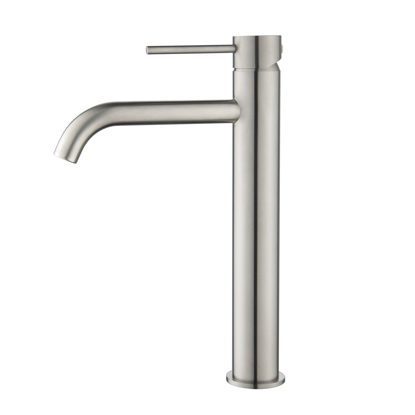 Elke Curved Countertop Tall Basin Mixer Brushed Nickel