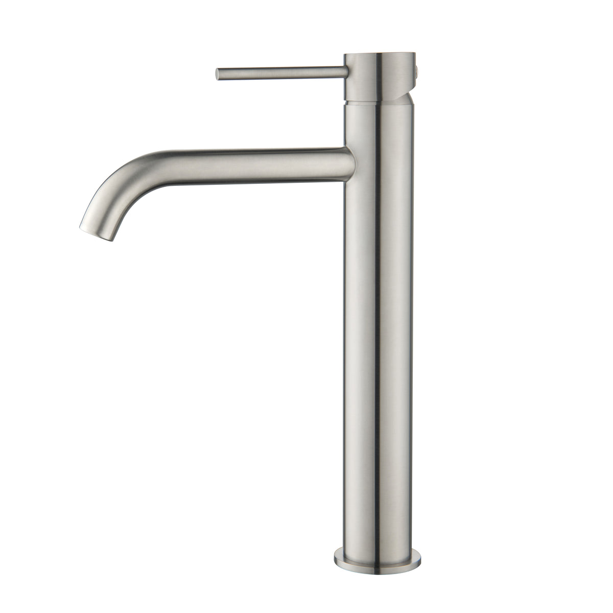 Elke Curved Countertop Tall Basin Mixer Brushed Nickel