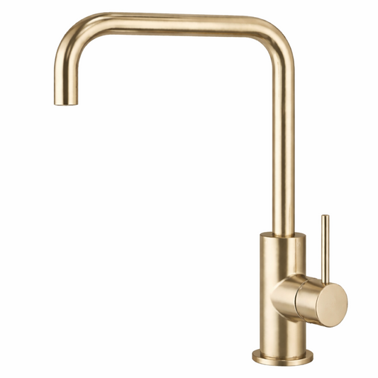 Elke Square Kitchen Mixer Brushed Gold