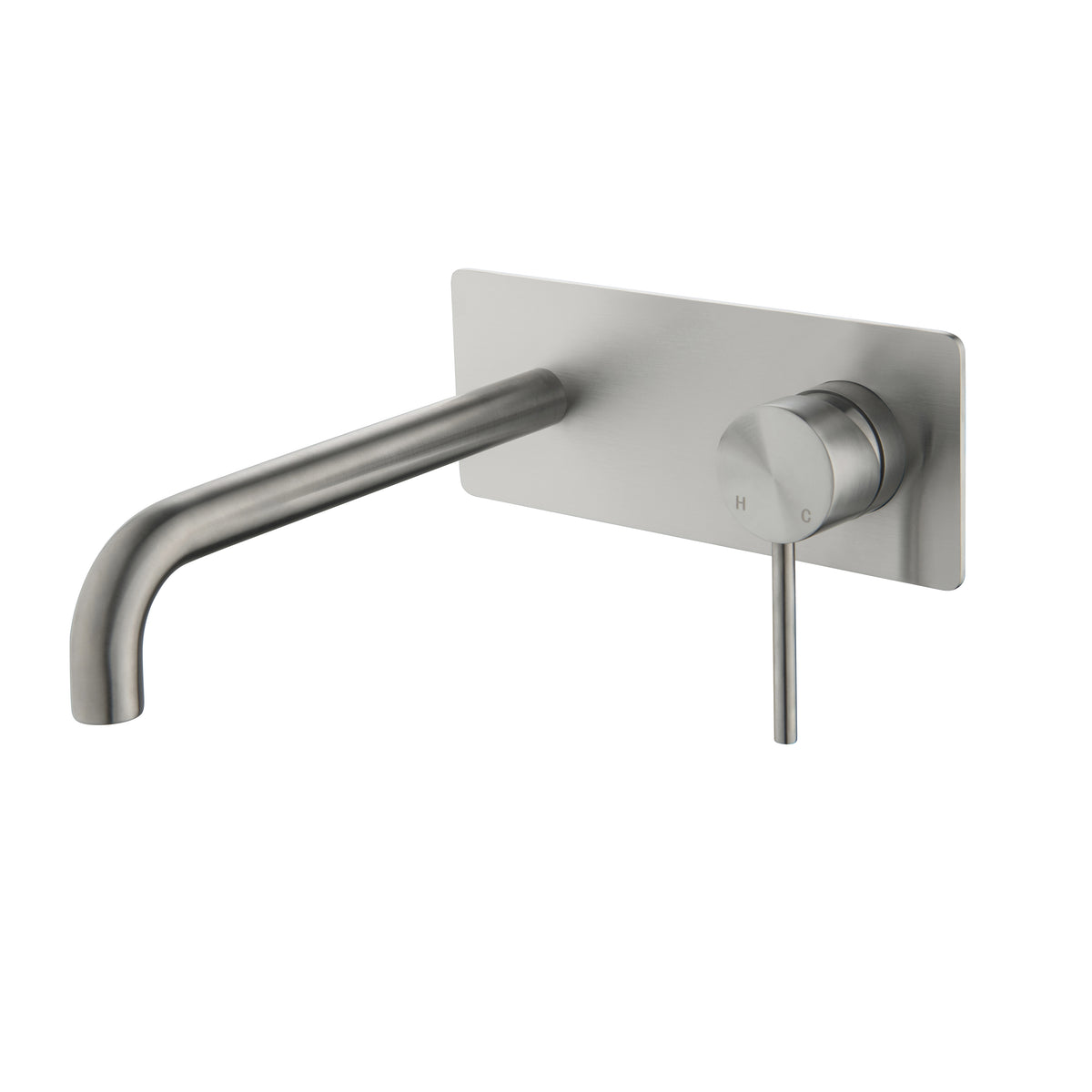 Elke Wall Mixer Curved Plate Brushed Nickel